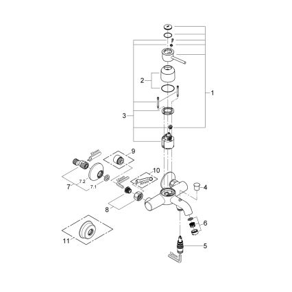 GROHE 32865000 - Смеситель для ванны BAUCLASSIC DN 15, глянцевый хром