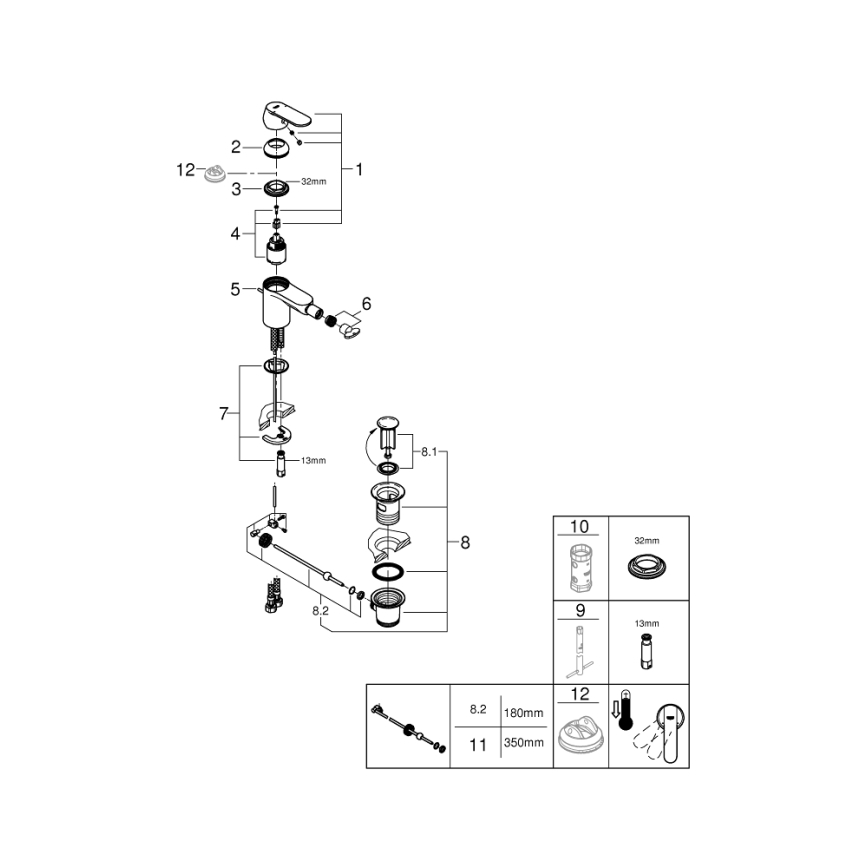 GROHE 32885000 - Смеситель для биде GET DN 15 глянцевый хром