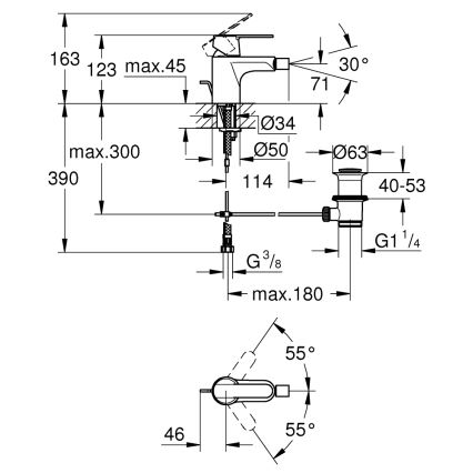 GROHE 32885000 - Змішувач для біде GET DN 15 полірований хром