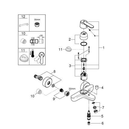 GROHE 32887000 - Смеситель для ванны GET DN 15 глянцевый хром