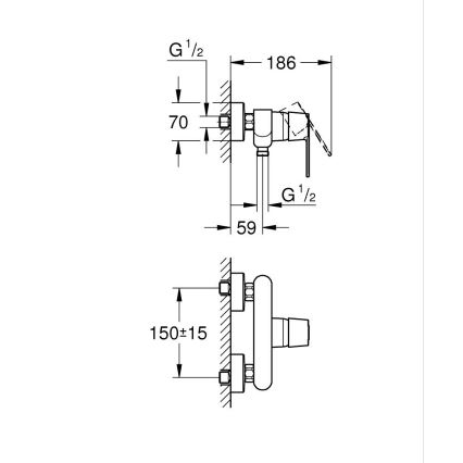 GROHE 32888000 - Душевой смеситель GET DN 15, глянцевый хром