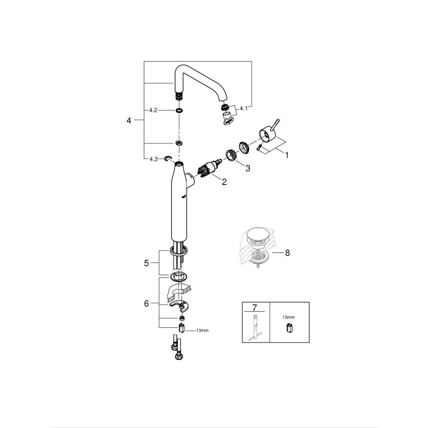 GROHE 32901001 - смеситель для раковины ESSENCE, размер XL, глянцевый хром