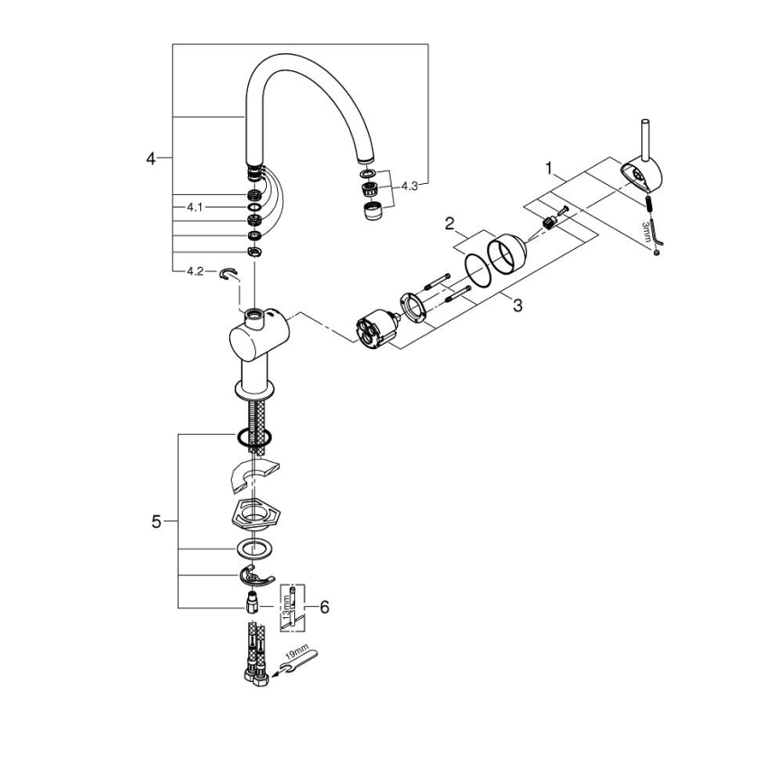 GROHE 32917000 - Кухонный смеситель A 356 мм, полированный хром