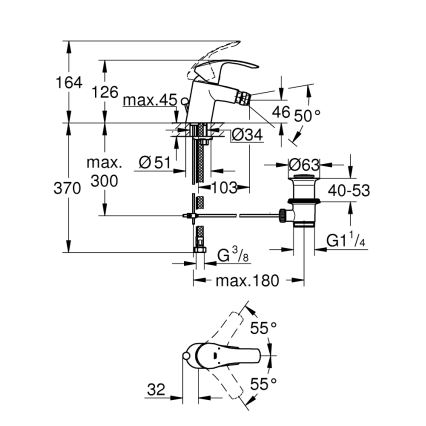 GROHE 32929002 - смеситель для биде EUROSMART, размер S, глянцевый хром