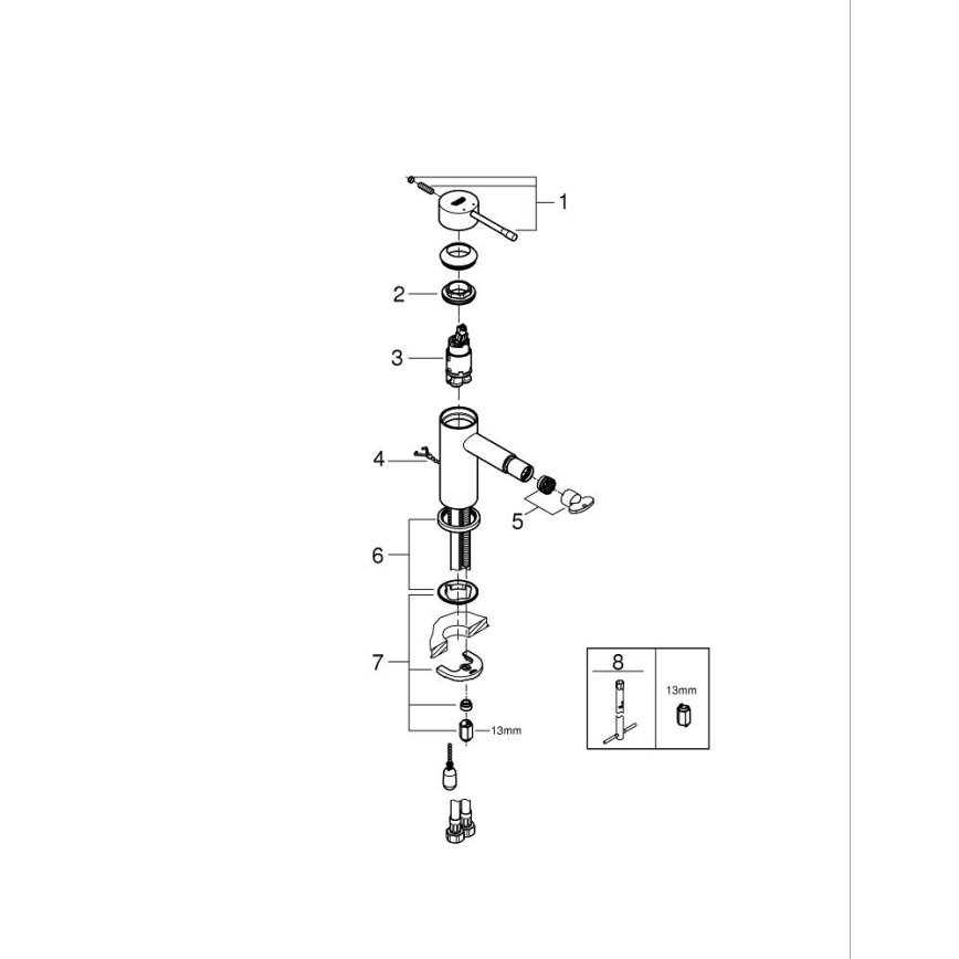 GROHE 32934001 - смеситель для биде ESSENCE DN 15, глянцевый хром