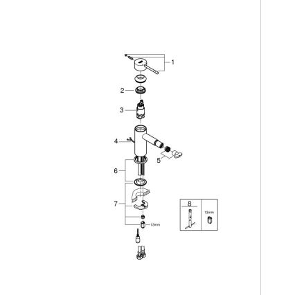 GROHE 32934001 - Змішувач для біде ESSENCE DN 15, блискучий хром