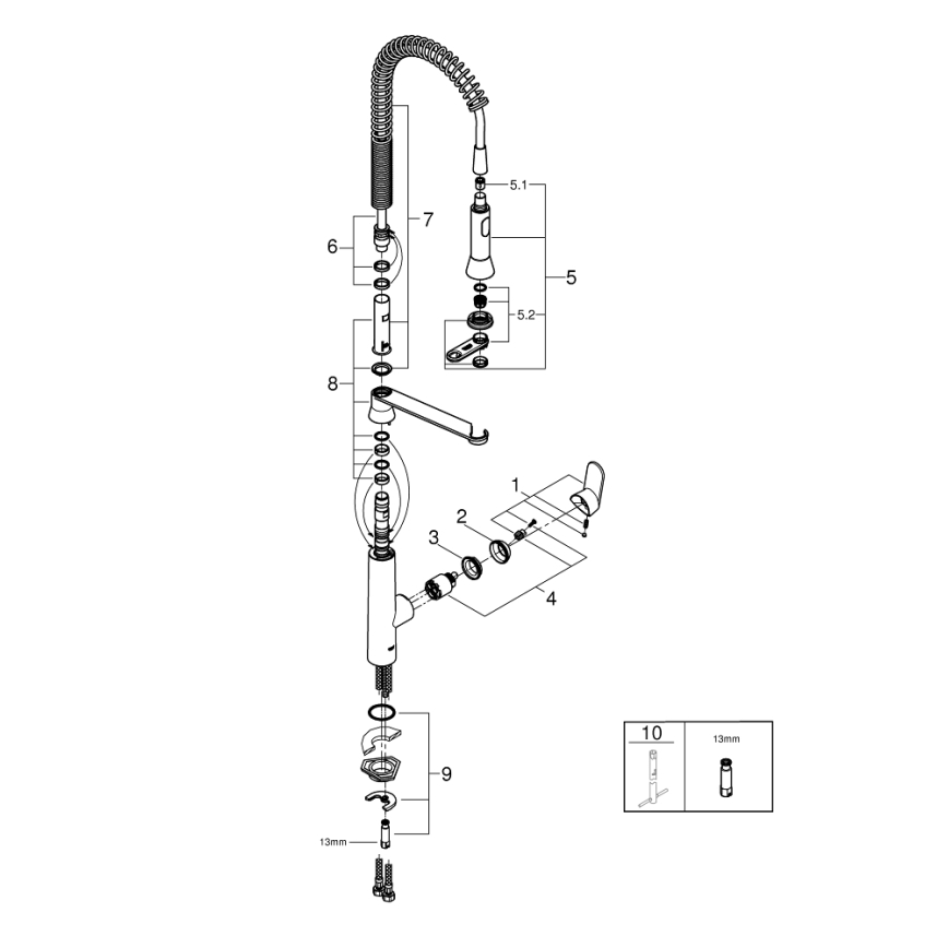 GROHE 32950000 - Кухонный смеситель K7 глянцевый хром