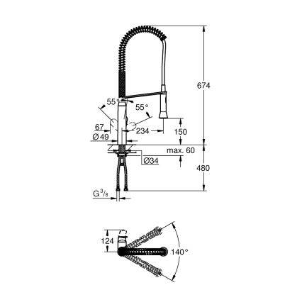 GROHE 32950000 - Кухонный смеситель K7 глянцевый хром