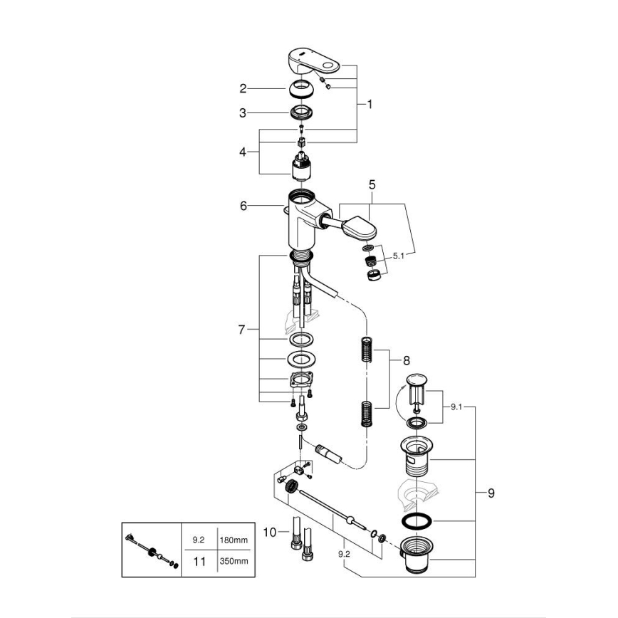 GROHE 33155002 - Смеситель для раковины EUROPLUS DN 15 глянцевый хром