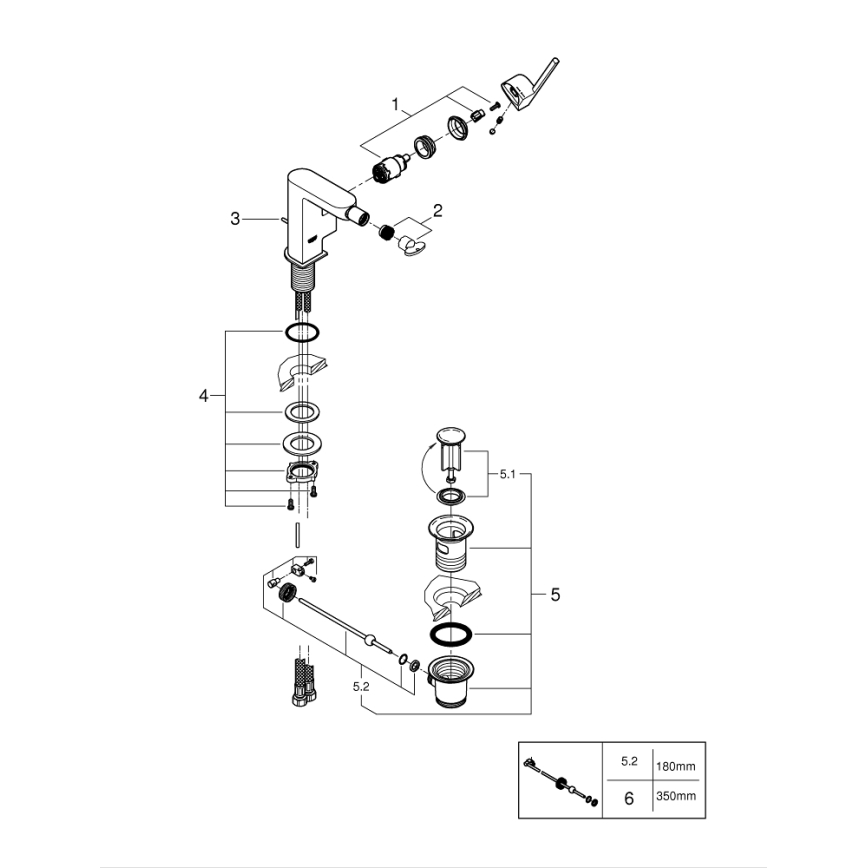 GROHE 33241003 - Змішувач для біде PLUS, блискучий хром