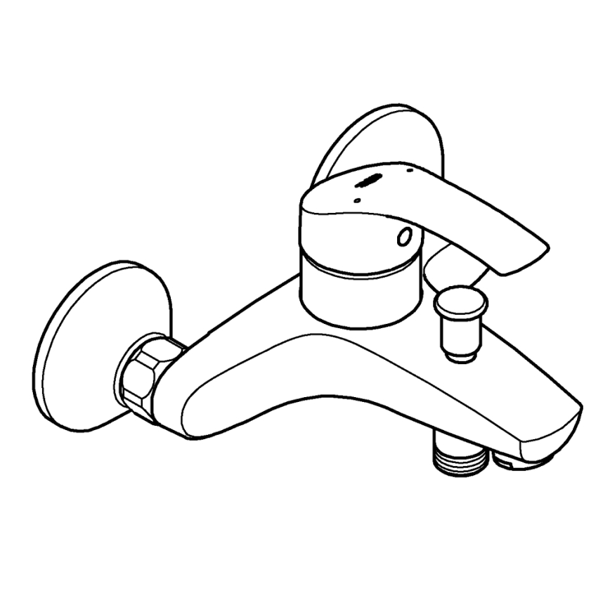 GROHE 33300002 - Змішувач для ванни EUROSMART DN 15, глянцевий хром