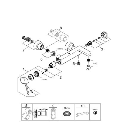 GROHE 33553AL3 - Смеситель для ванны PLUS, графит