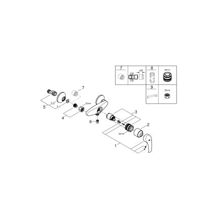 GROHE 33555002 - Душовий змішувач EUROSMART DN 15 полірований хром