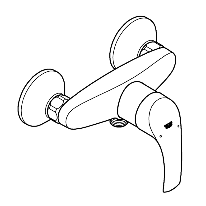 GROHE 33555002 - Душовий змішувач EUROSMART DN 15 полірований хром