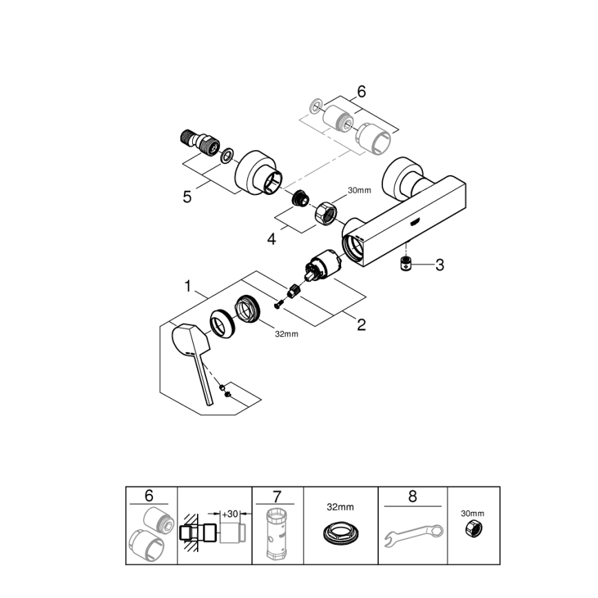GROHE 33577003 - Душовий змішувач PLUS DN 15 полірований хром