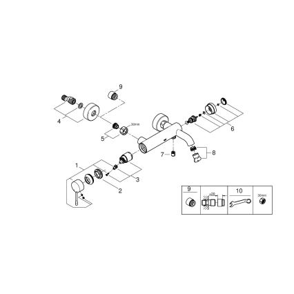 GROHE 33624GN1 - Змішувач для ванни ESSENCE 193 мм золотий