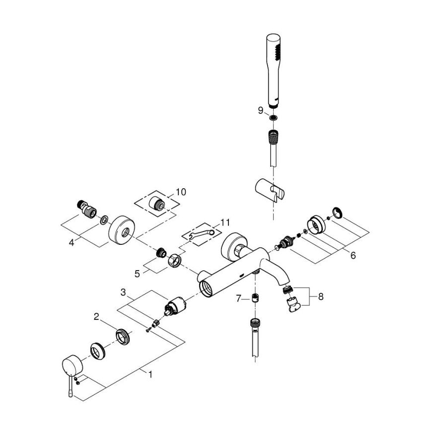 GROHE 33628001 - Змішувач для ванни ESSENCE DN 15 блискучий хром