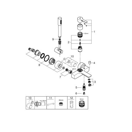 GROHE 33850001 - Смеситель для ванны LINEARE DN 15, полированный хром