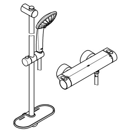 GROHE 34195001 - термостатичний змішувач GROHTHERM 2000 з комплектом EUPHORIA 110, хром