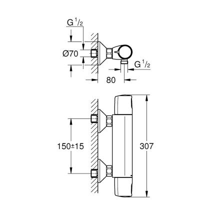 GROHE 34229002 - Термостатический душевой смеситель PRECISION TREND DN 15, хром