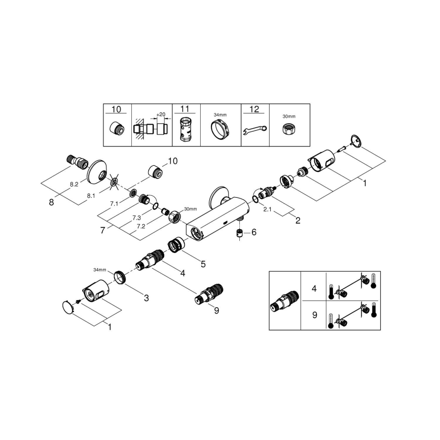 GROHE 34229002 - Термостатичний душовий змішувач PRECISION TREND DN 15 хром
