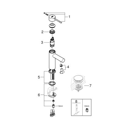GROHE 34294001 - Змішувач для умивальника ESSENCE DN 15 полірований хром