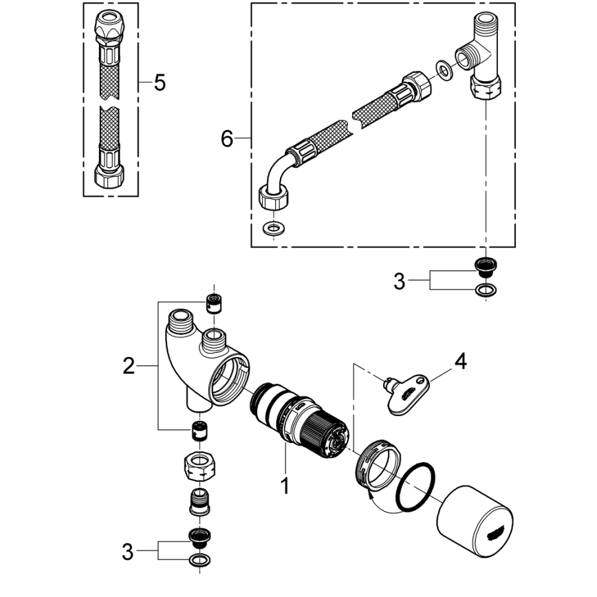 GROHE 34487000 - Термостатическая защита от ожогов GROHTHERM MICRO хром