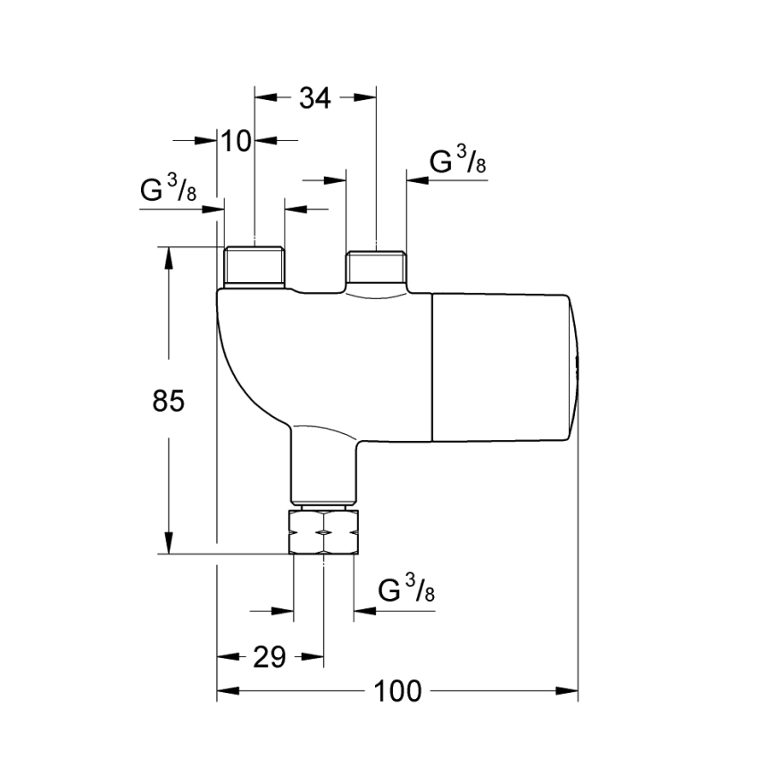 GROHE 34487000 - Термостатическая защита от ожогов GROHTHERM MICRO хром