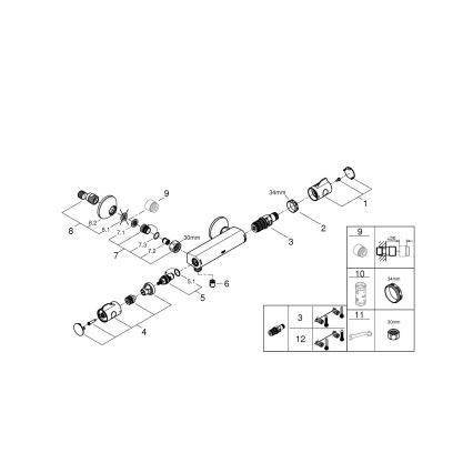 GROHE 34558000 - Термостатичний душовий змішувач GROHTHERM 800 DN 15 блискучий хром