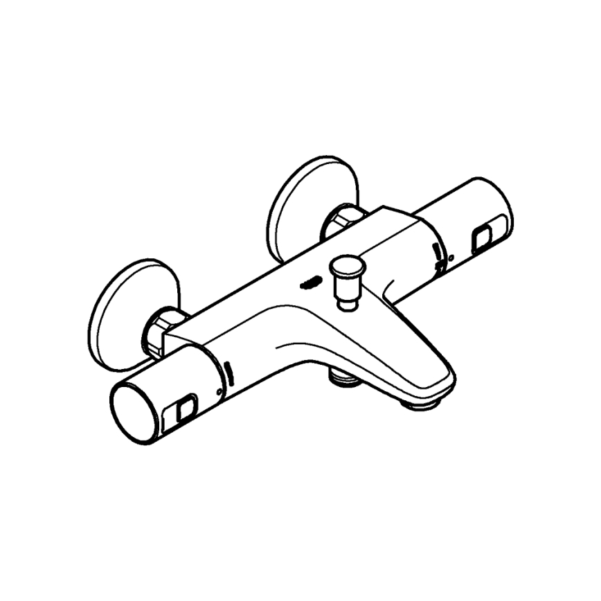 GROHE 345982430 - Термостатический смеситель для ванны PRECISION START 168 мм чёрный