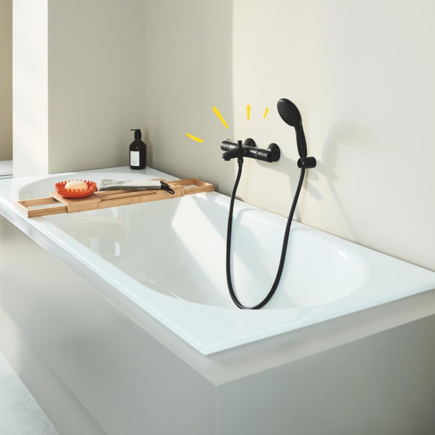 GROHE 345982430 - Термостатический смеситель для ванны PRECISION START 168 мм чёрный