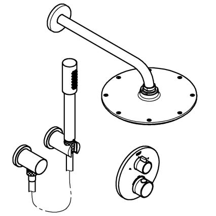 GROHE 34732000 - Душевой комплект GROHTHERM RAINSHOWER COSMOPOLITAN 210 286 мм хром