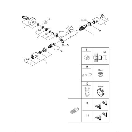 GROHE 34773000 - Термостатический душевой смеситель PRECISION GET DN 15 полированный хром