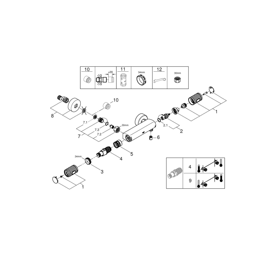 GROHE 34790000 - Термостатичний змішувач для душу PRECISION FEEL DN 15 хром
