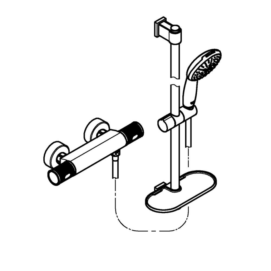 GROHE 34791001 - Термостатичний душовий комплект PRECISION FEEL 600 мм хром