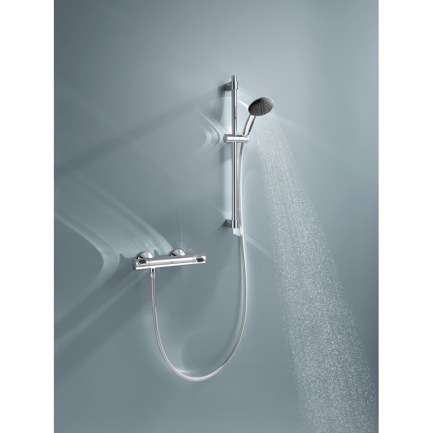 GROHE 34800001 - Душевой комплект с термостатическим смесителем PRECISION FLOW 600 мм полированный хром