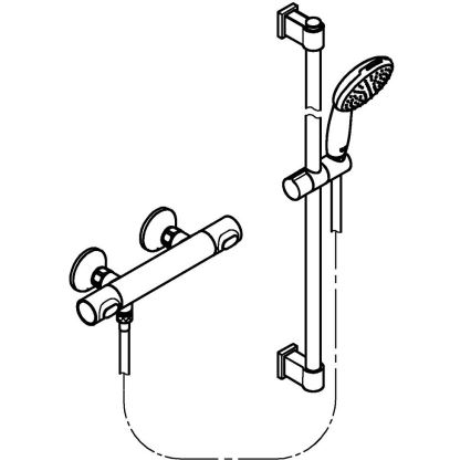 GROHE 34805001 - Душевой комплект с термостатическим смесителем PRECISION FLOW DN 15 блестящий хром