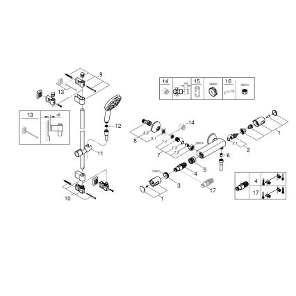 GROHE 34855003 - Термостатичний змішувач для душу PRECISION TREND 150 мм хром