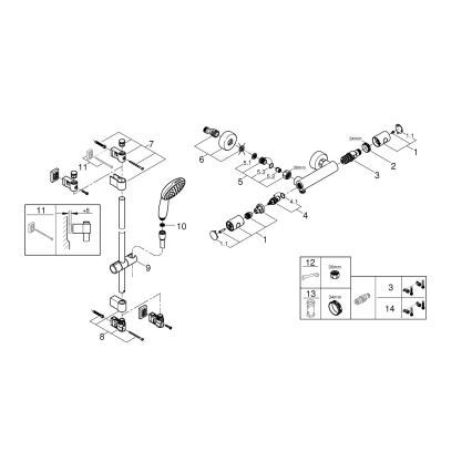 GROHE 34857000 - Душовий набір з термостатичним змішувачем PRECISION GET 12” блискучий хром