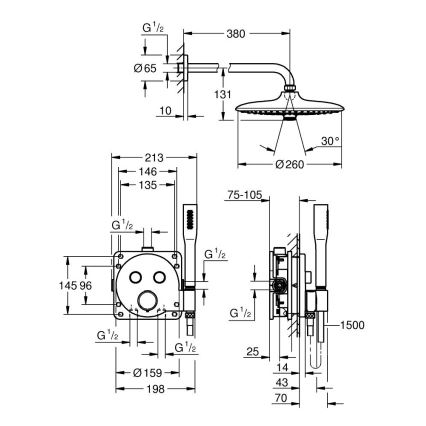 GROHE 34878000 - Душевая система PRECISION SMARTCONTROL 260 мм глянцевый хром