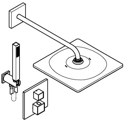 GROHE 34879000 - Вбудована душова система PRECISION CUBE 310 × 310 mm хром