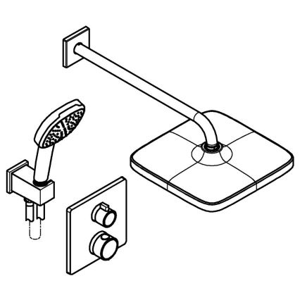 GROHE 348822430 - Душевой набор PRECISION 250 × 250 mm черный