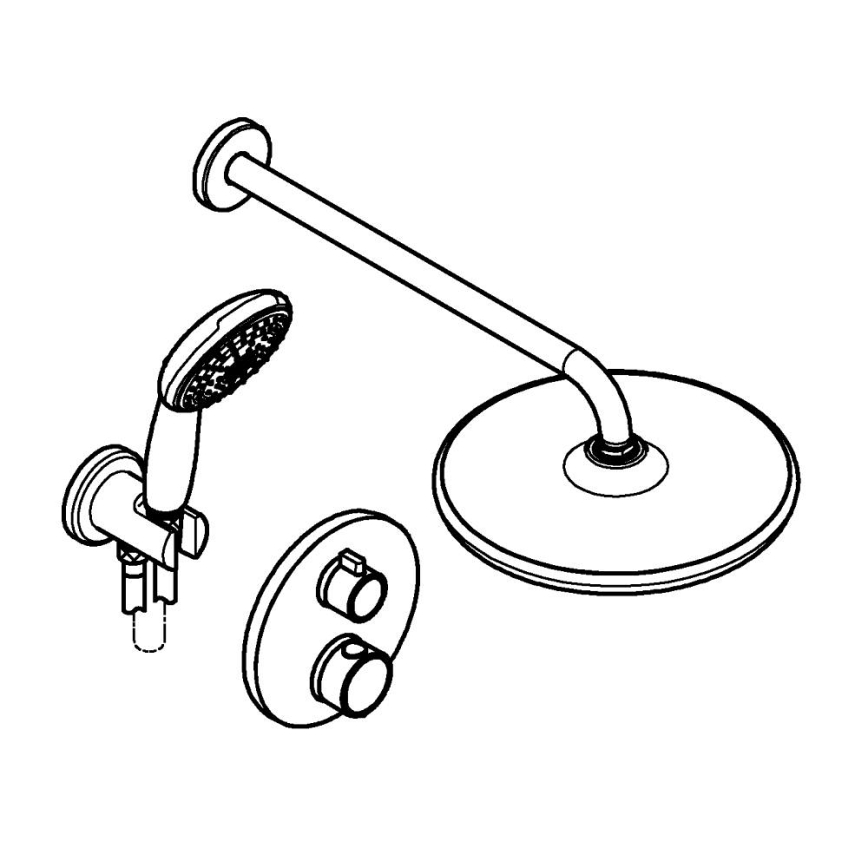 GROHE 348832430 - Душевой комплект VITALIO START 250 мм чёрный