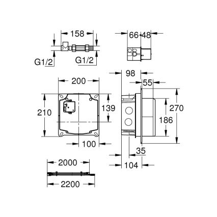 GROHE 36264001 - Прихований вбудований комплект ESSENSE E, блискучий хром