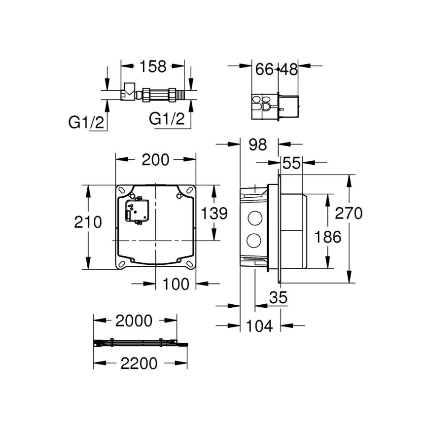 GROHE 36264001 - Прихований вбудований комплект ESSENSE E, блискучий хром