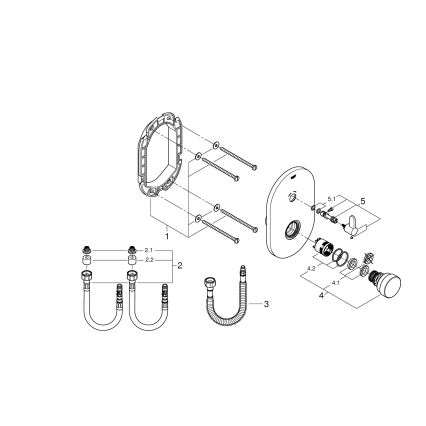 GROHE 36321000 - Самозакрывающийся душевой смеситель EUROSMART COSMOPOLITAN T, хром