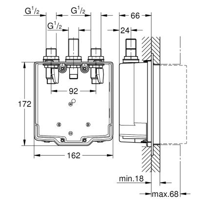 Grohe 36322001 - Вбудований корпус для змішувача EUROSMART COSMOPOLITAN T
