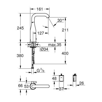 GROHE 36445000 - Інфрачервоний електронний змішувач для умивальника ESSENCE E полірований хром