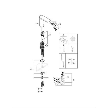 GROHE 36452000 - Инфракрасный электронный смеситель для умывальника BAU COSMOPOLITAN E хром