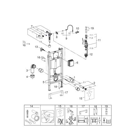 GROHE 36497000 - модуль для унитаза SOLIDO 1,13 м белый